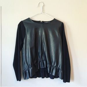 Zara Faux Leather Top